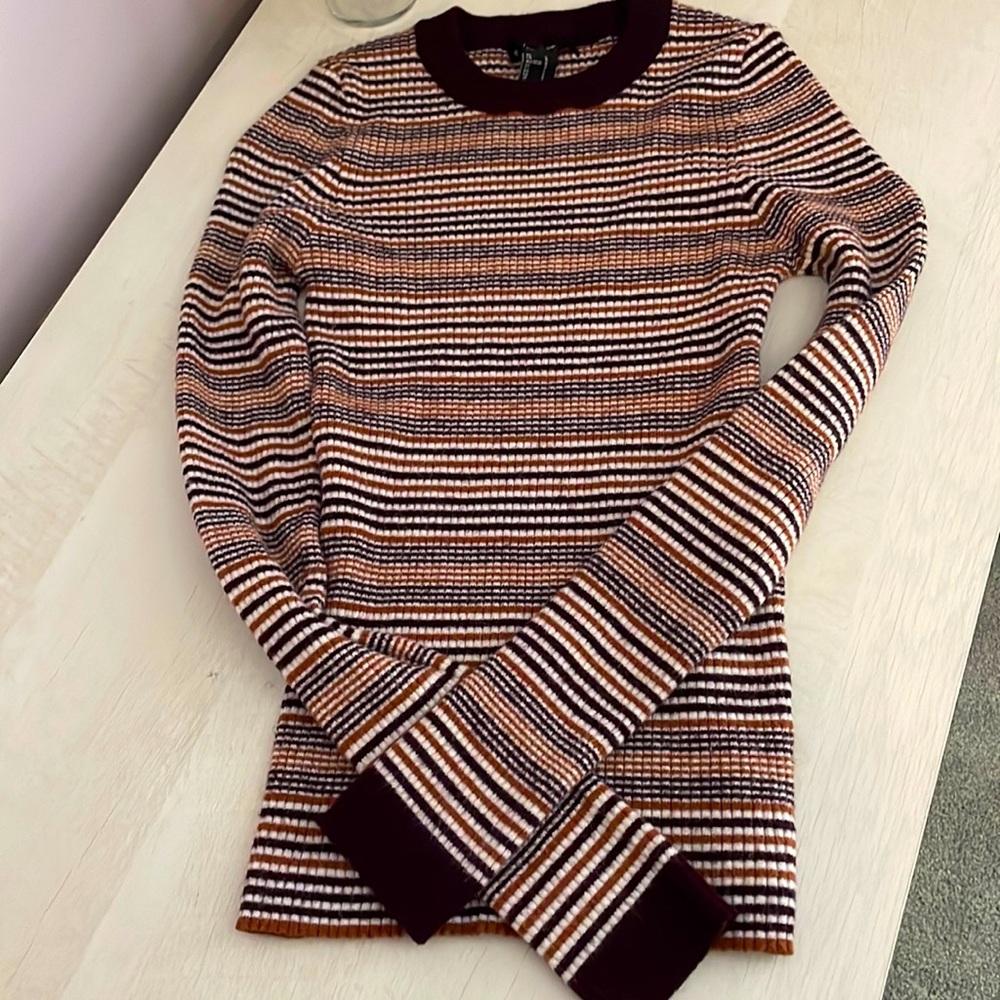 Forever 21 Multicolor Brown Ribbed Top Size Large